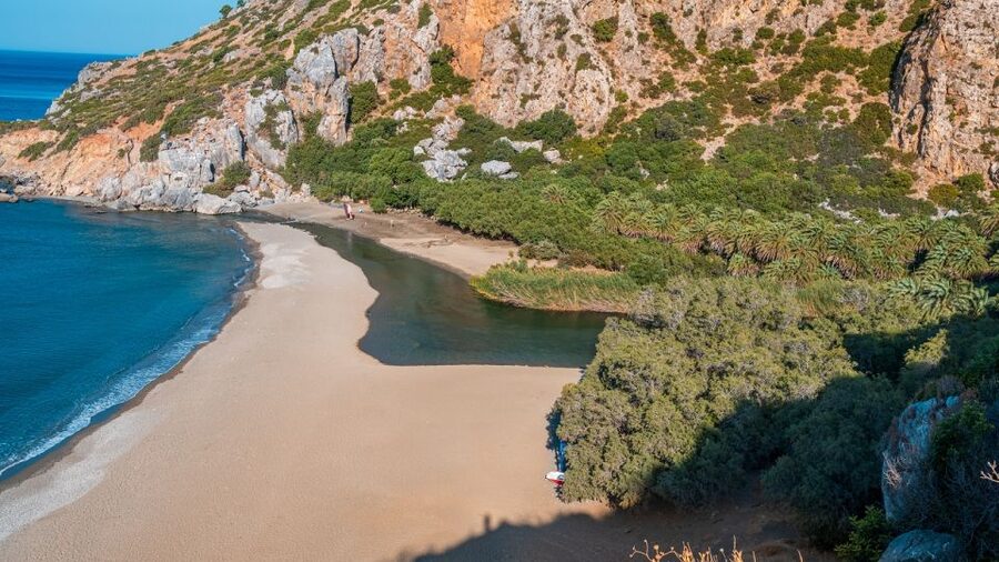 Crete: Preveli Tropical Beach and Palm Forest - Kourtaliotiko Gorge: photos of cliffs and the river roar