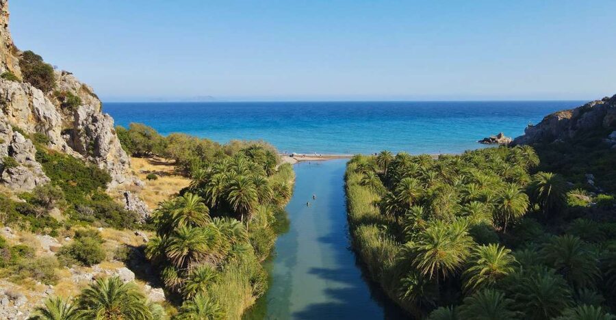 Crete: Preveli Tropical Beach and Palm Forest - Getting there from Heraklion: air-conditioned coach and pickup spread