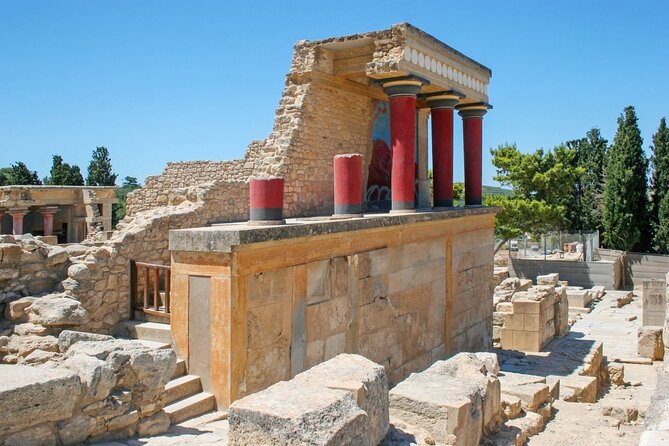 From chania : Knossos Palace & Archeological Museum Tour - Knossos Palace: the Minotaur myth meets real Minoan streets