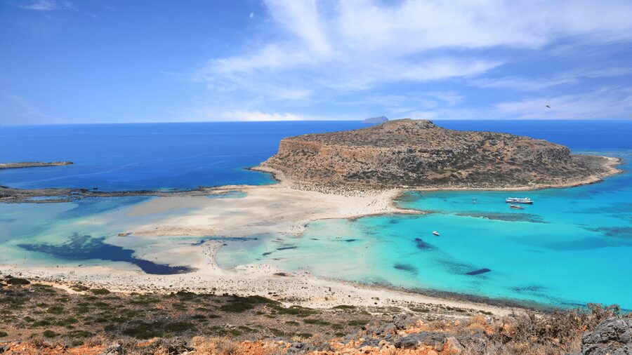 From Heraklion: Cruise to Balos Lagoon and Chania Old Town - The boat cruise to Balos: scenery on deck, wind off deck
