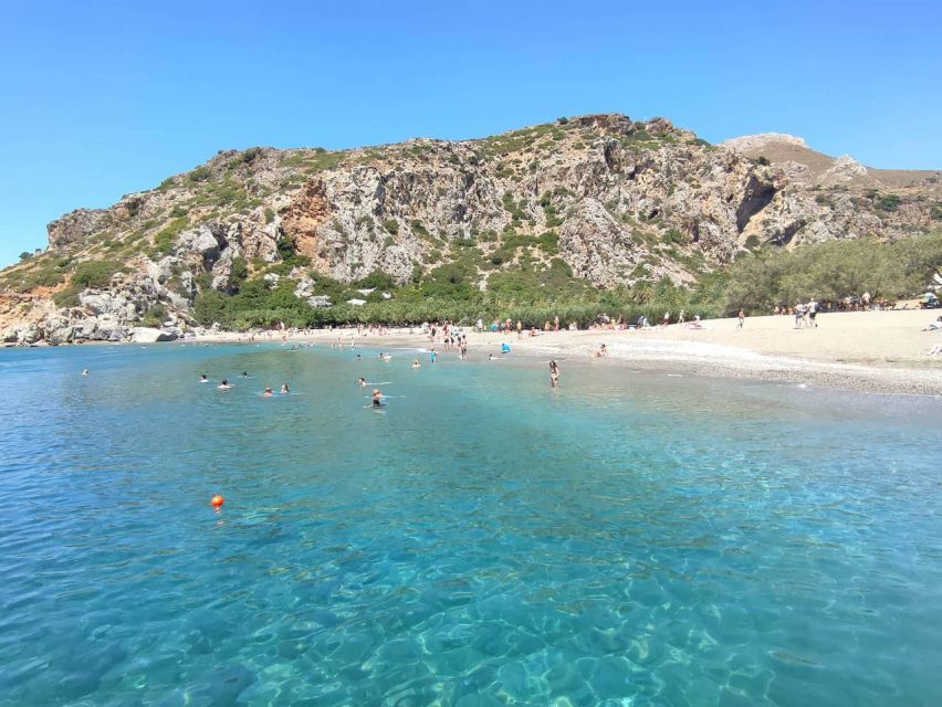 Heraklion: Preveli By Boat, Damnoni & Kourtaliotiko Springs - Damnioni Beach: swimming, lunch time, and quick cove exploring