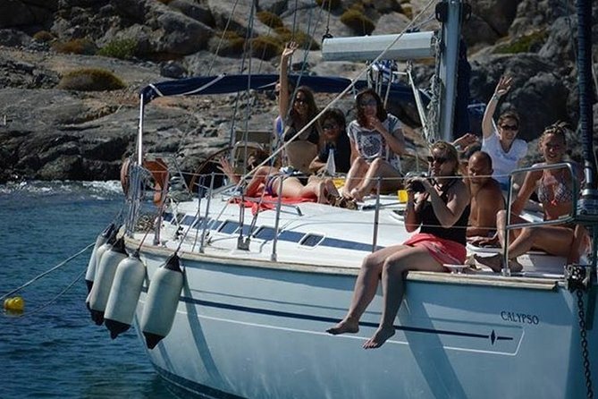 SAILING DAY 4.5h-5h or SUNSET 3h-4.5h from Hersonissos CRETE - Activities: swim, snorkel, SUP, fishing, and a little hiking